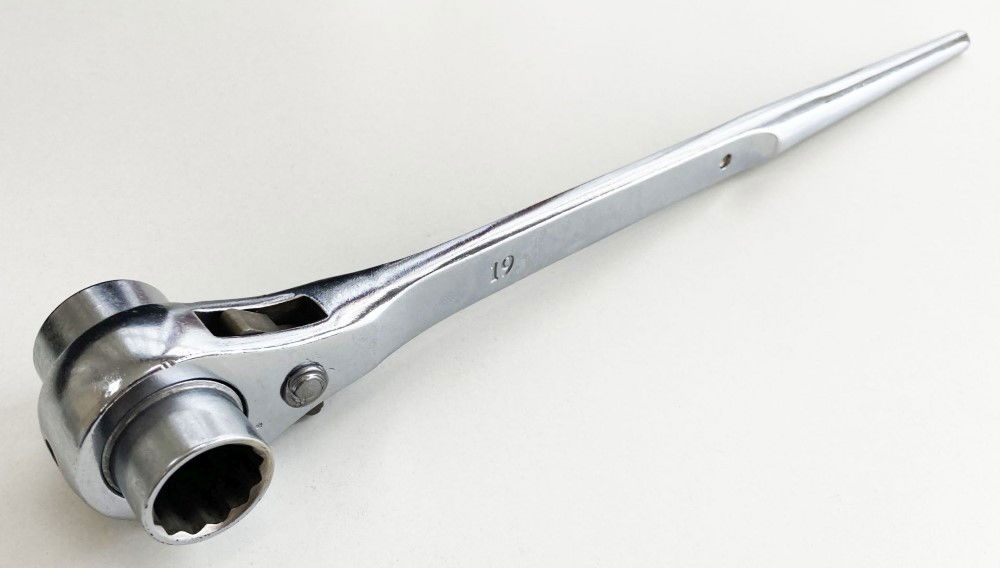 RATCHET PODGER WRENCH 19/21mm CHROME VANADIUM STEEL - TOOLZONE KDPSP139 thumbnail 2