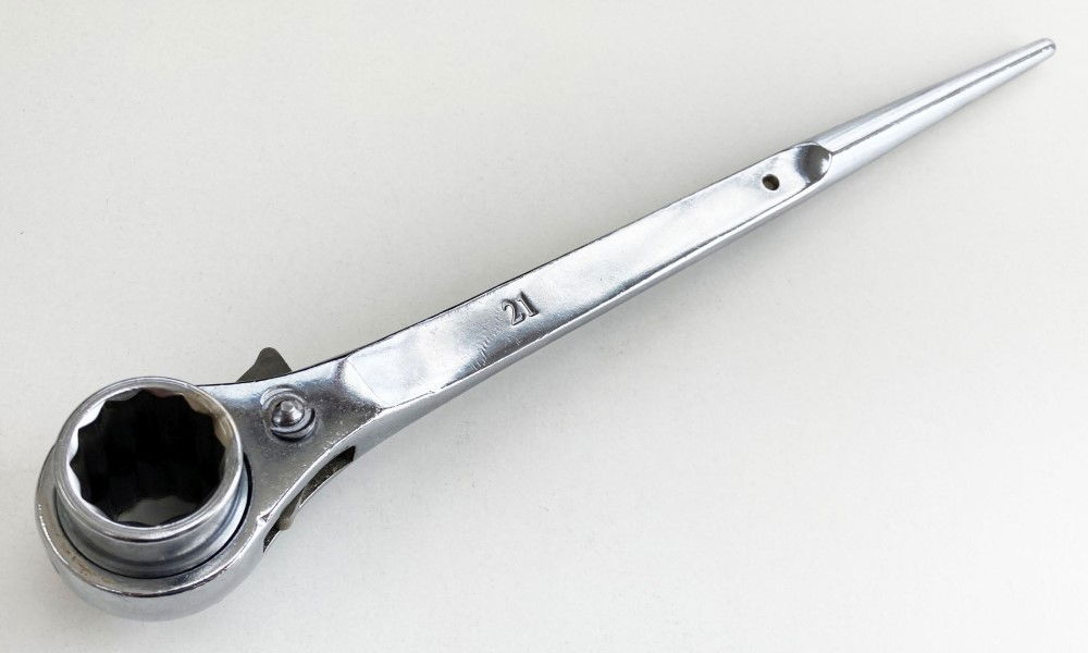 RATCHET PODGER WRENCH 19/21mm CHROME VANADIUM STEEL - TOOLZONE KDPSP139 thumbnail 4