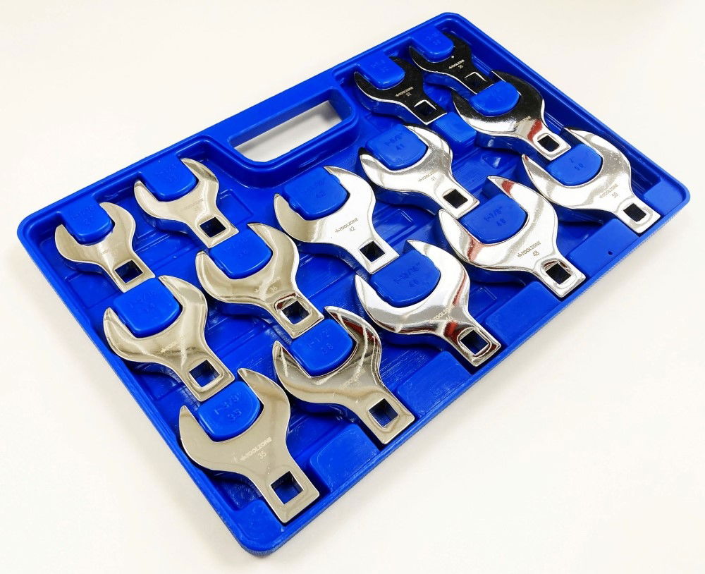 CROWS FOOT WRENCH SET 14pc JUMBO METRIC 1/2 DR FULLY POLISHED - TOOLZONE KDPSP140 thumbnail 11