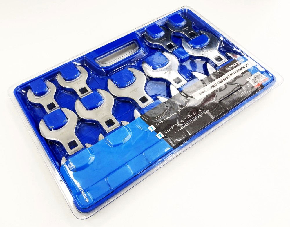 CROWS FOOT WRENCH SET 14pc JUMBO METRIC 1/2 DR FULLY POLISHED - TOOLZONE KDPSP140 thumbnail 3