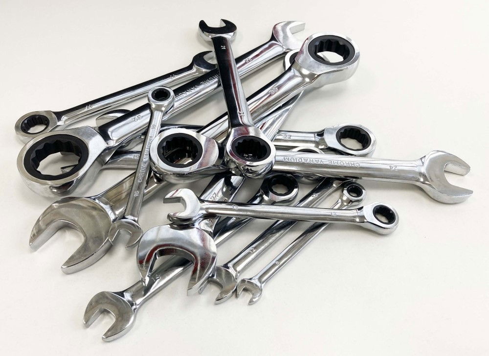 RATCHET WRENCH SET 13pc 8-32mm 72 TEETH CHROME VANADIUM POLISHED FINISH - TOOLZONE KDPSP145 thumbnail 3