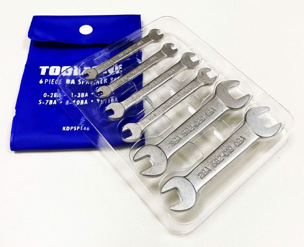 OPEN ENDED MIDGET SPANNER SET 6pc BA DOUBLE ENDED SATIN FINISH - TOOLZONE KDPSP146 thumbnail 6
