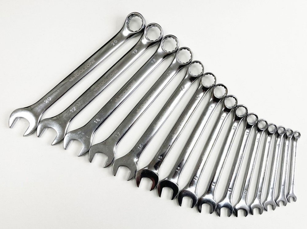 COMBINATION SPANNER SET 25pc 6-32mm CHROME VANADIUM IN TRAY - TOOLZONE KDPSP158 thumbnail 6