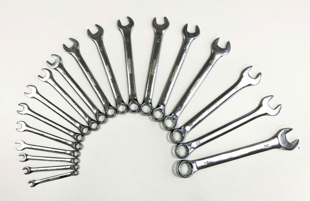 COMBINATION SPANNER SET 18pc 6-32mm CHROME VANADIUM IN TRAY - TOOLZONE KDPSP159 thumbnail 4