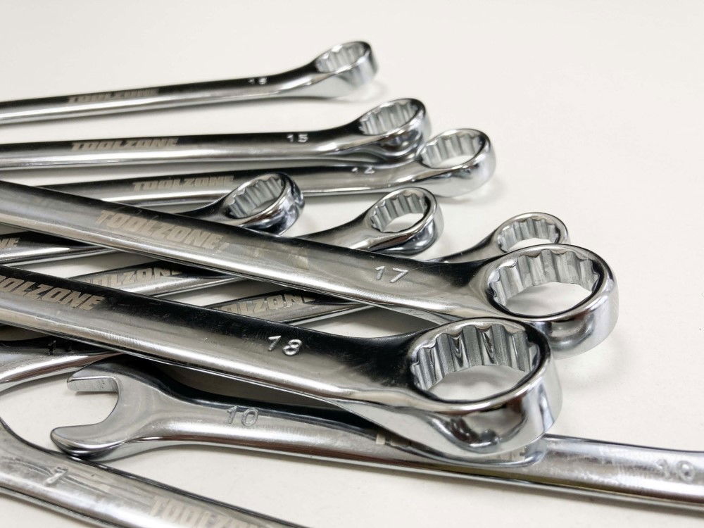 COMBINATION SPANNER SET 18pc 6-32mm CHROME VANADIUM IN TRAY - TOOLZONE KDPSP159 thumbnail 7