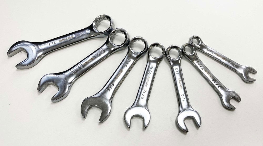 COMBINATION SPANNER SET 7pc AF STUBBY CHROME VANADIUM IN RACK - TOOLZONE KDPSP161 thumbnail 5