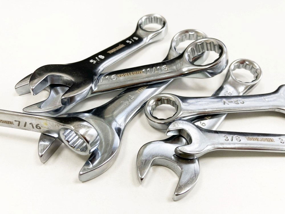 COMBINATION SPANNER SET 7pc AF STUBBY CHROME VANADIUM IN RACK - TOOLZONE KDPSP161 thumbnail 6