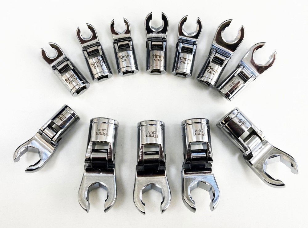 FLEX CROWFOOT SPANNER SET 12pc 3/8 DRIVE 8-19mm CHROME VANADIUM - TOOLZONE KDPSP170 thumbnail 5