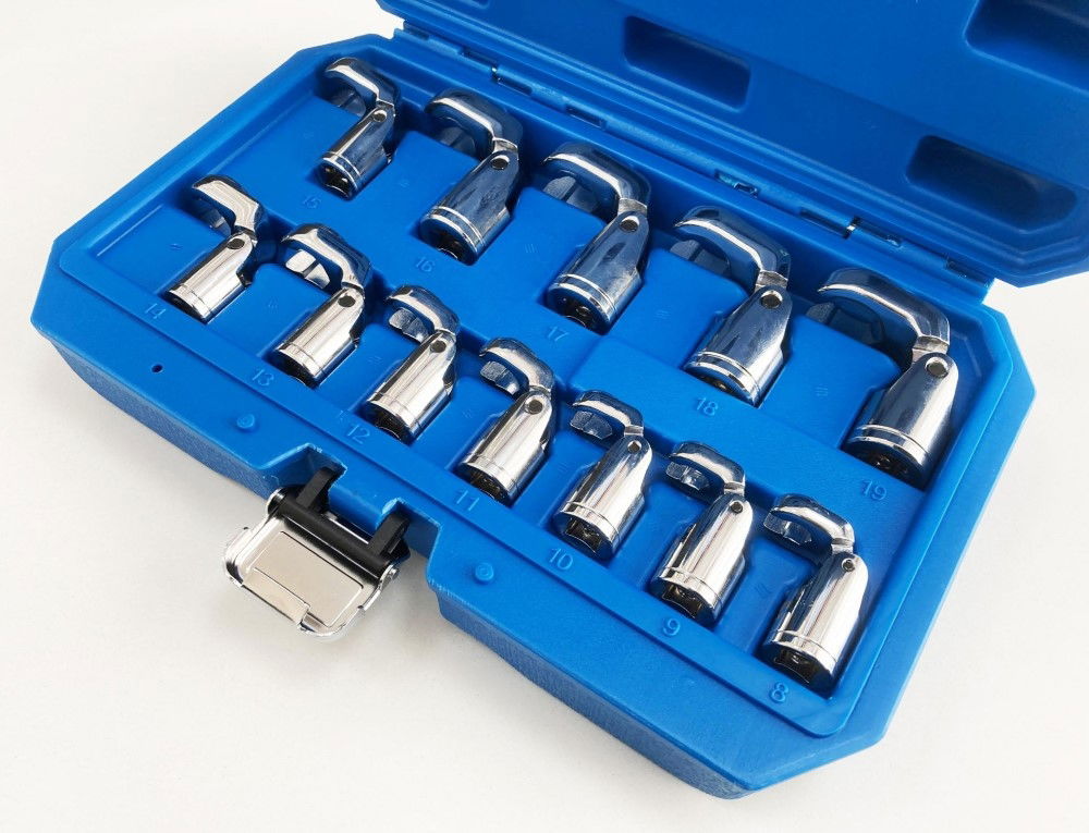 FLEX CROWFOOT SPANNER SET 12pc 3/8 DRIVE 8-19mm CHROME VANADIUM - TOOLZONE KDPSP170 thumbnail 9