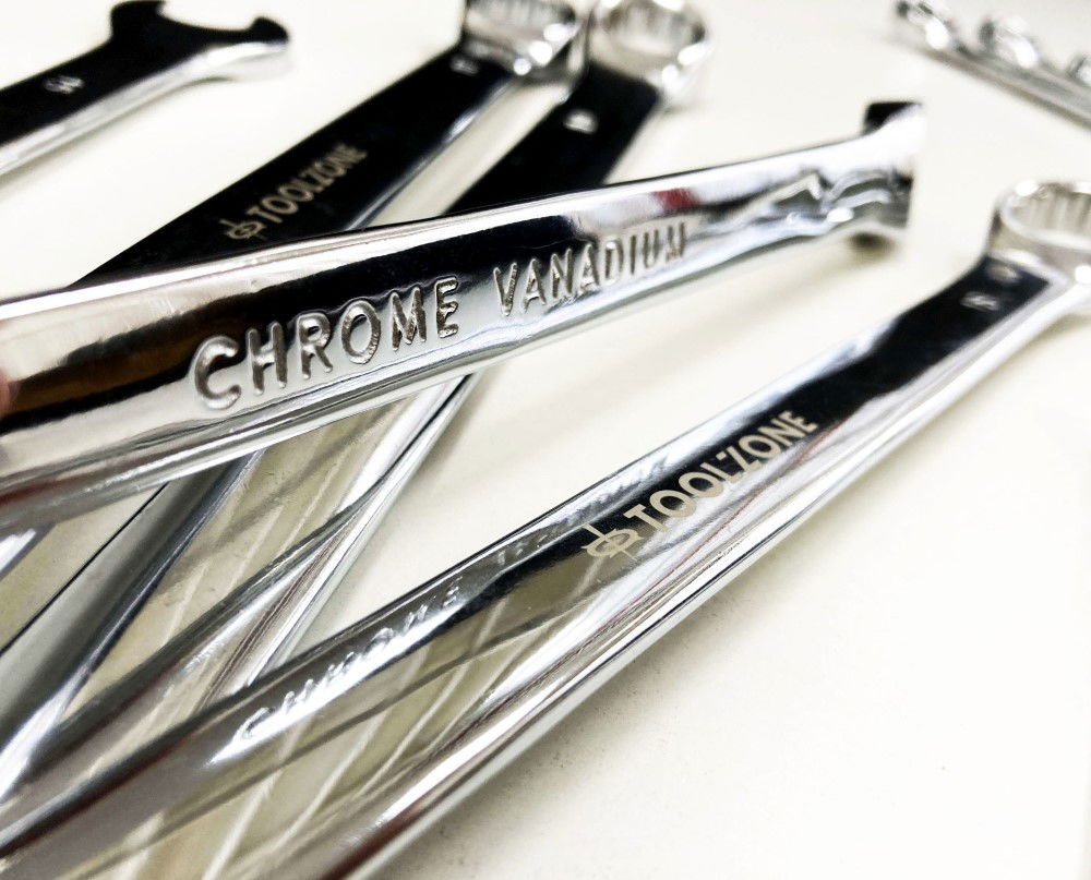 COMBINATION SPANNER SET 12pc EXTRA LONG 8-19mm CHROME VANADIUM IN POUCH - TOOLZONE KDPSP174 thumbnail 7