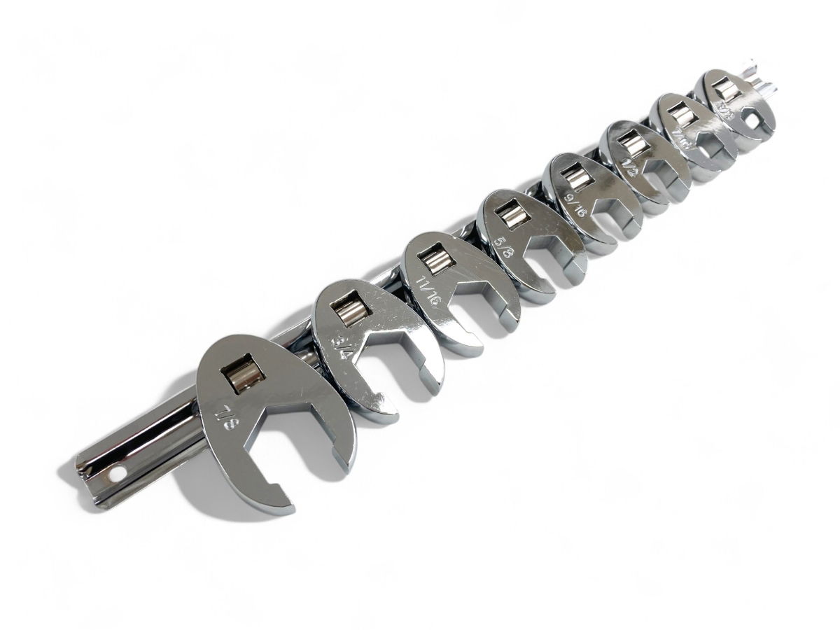 CROWSFOOT SPANNER SET 8pc IMPERIAL 3/8-7/8 CHROME VANADIUM ON RAIL - TOOLZONE KDPSP175 thumbnail 4
