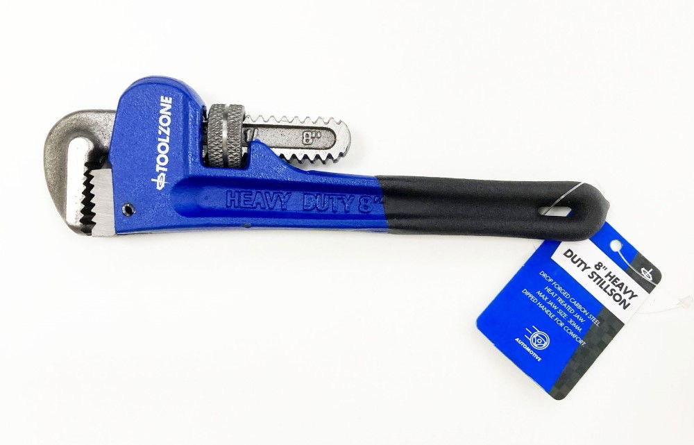 STILLSON WRENCH 8 DROP FORGED CARBON STEEL MAX JAW 30mm - TOOLZONE KDPSP180 thumbnail 2