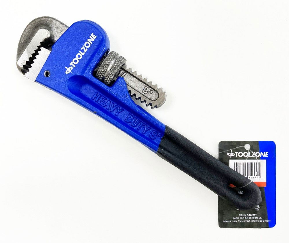 STILLSON WRENCH 8 DROP FORGED CARBON STEEL MAX JAW 30mm - TOOLZONE KDPSP180 thumbnail 3