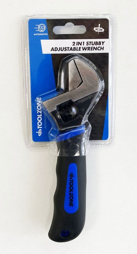 ADJUSTABLE SPANNER 2 IN 1 STUBBY REVERSIBLE JAW 25mm DROP FORGED STEEL - TOOLZONE KDPSP181 thumbnail 2