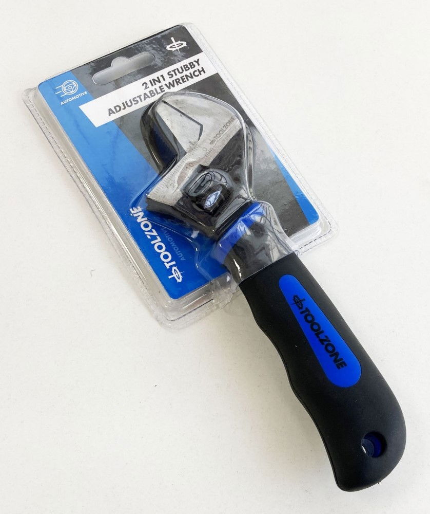 ADJUSTABLE SPANNER 2 IN 1 STUBBY REVERSIBLE JAW 25mm DROP FORGED STEEL - TOOLZONE KDPSP181 thumbnail 3