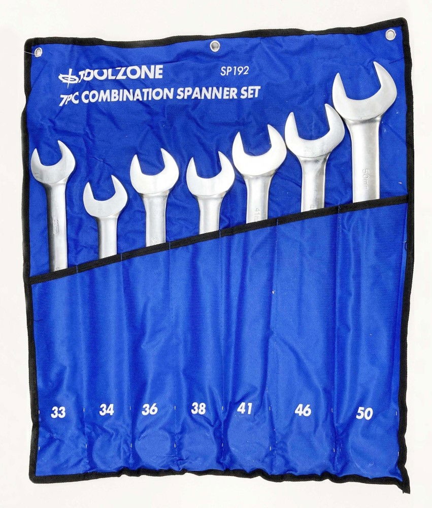 COMBINATION SPANNER SET 7pc 33-50mm 6150CRV MATT FINISH - TOOLZONE KDPSP192 thumbnail 2