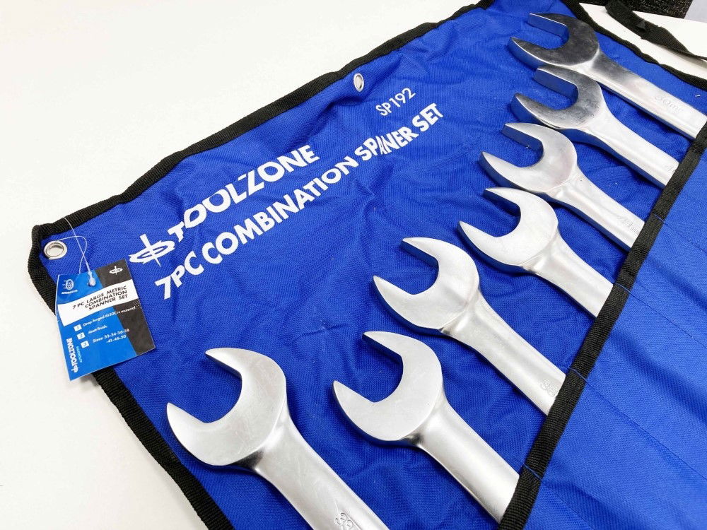 COMBINATION SPANNER SET 7pc 33-50mm 6150CRV MATT FINISH - TOOLZONE KDPSP192 thumbnail 3