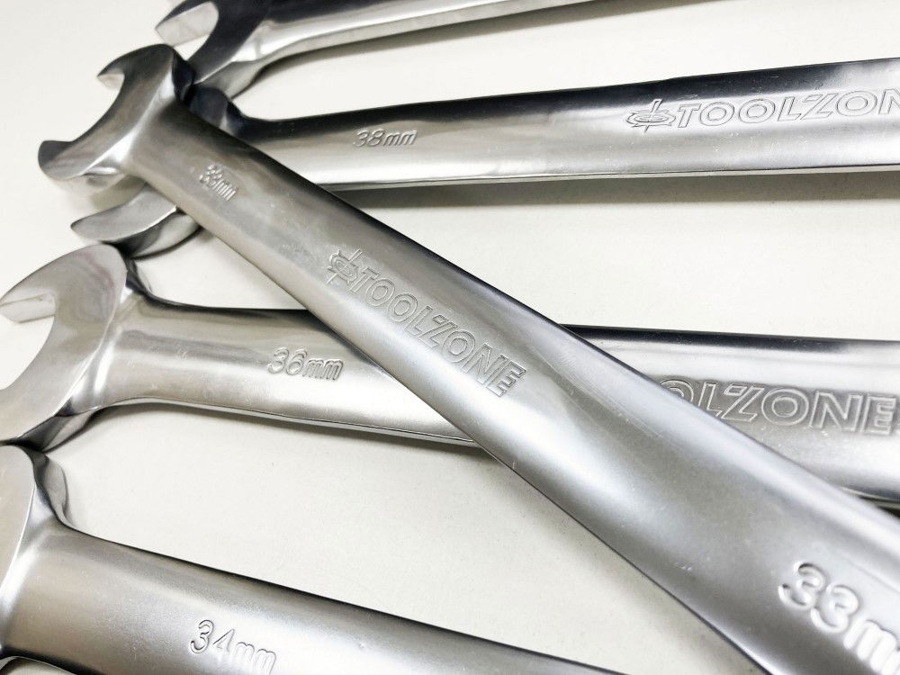 COMBINATION SPANNER SET 7pc 33-50mm 6150CRV MATT FINISH - TOOLZONE KDPSP192 thumbnail 5