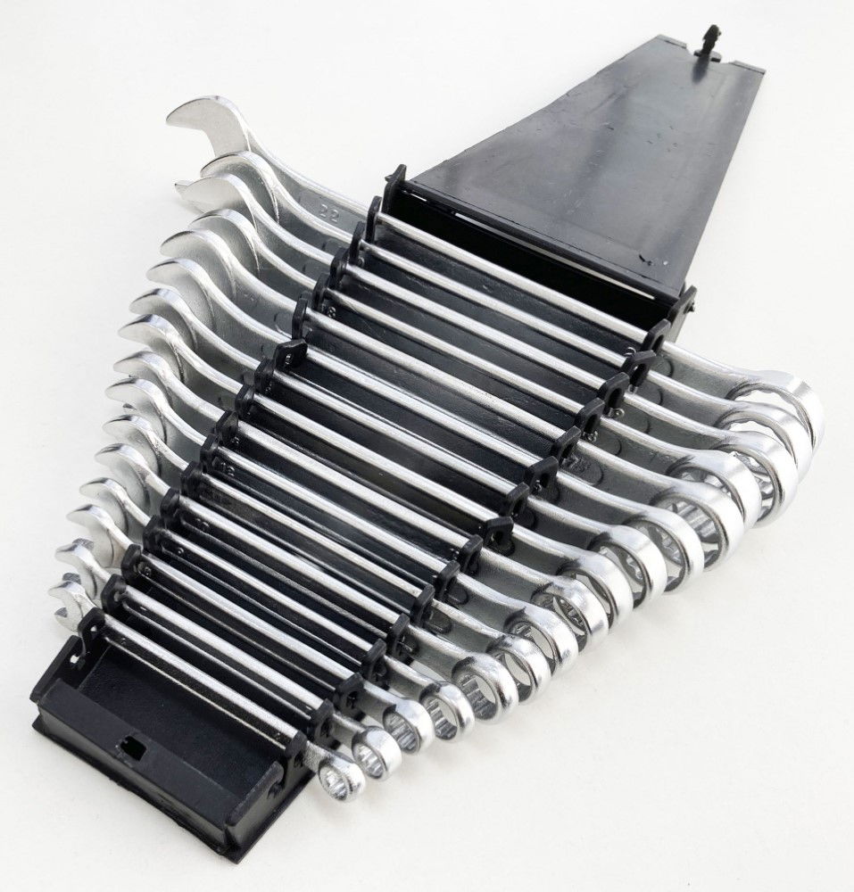 COMBINATION SPANNER SET 16pc 6-22mm DROP FORGED CHROME PLATED - TOOLZONE KDPSP193 thumbnail 4