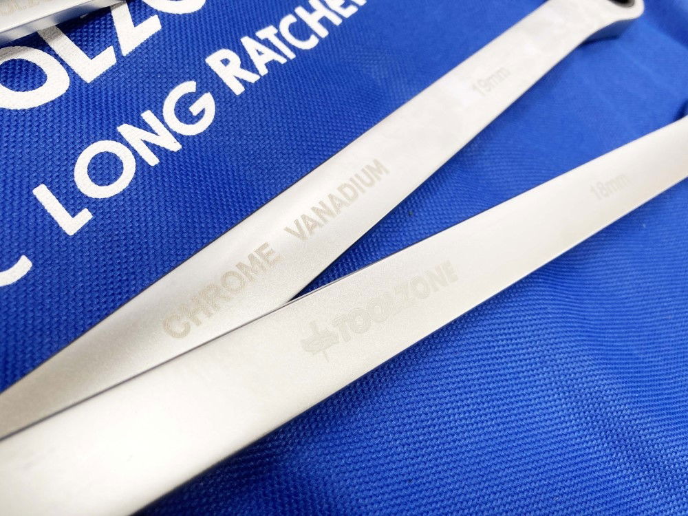 RATCHET SPANNER SET LONG 10pc 8-19mm 72 TEETH 6150CRV MIRROR POLISH - TOOLZONE KDPSP194 thumbnail 9