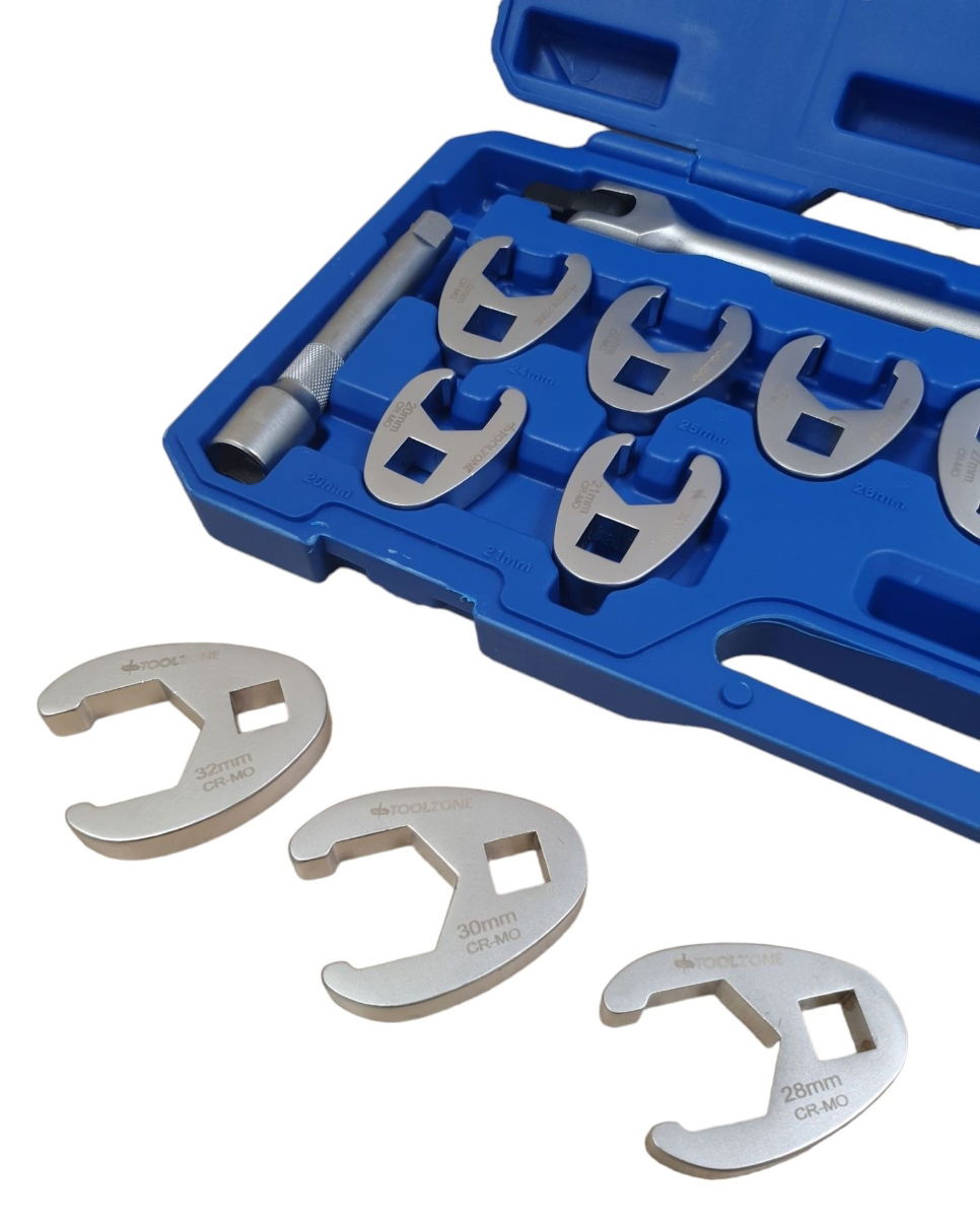 CROWFOOT WRENCH SET 1/2 DR 13pc 20-32mm 6150 CHROME MOLYBDENUM - TOOLZONE KDPSP195 thumbnail 2