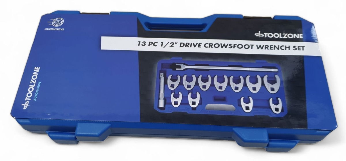 CROWFOOT WRENCH SET 1/2 DR 13pc 20-32mm 6150 CHROME MOLYBDENUM - TOOLZONE KDPSP195 thumbnail 4