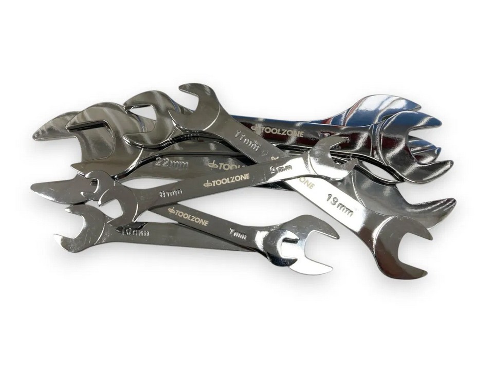 7PC EXTRA FLAT DOUBLE OPEN END SPANNER SET 6-32 LIGHTWEIGHT BUM BAG - TOOLZONE thumbnail 2