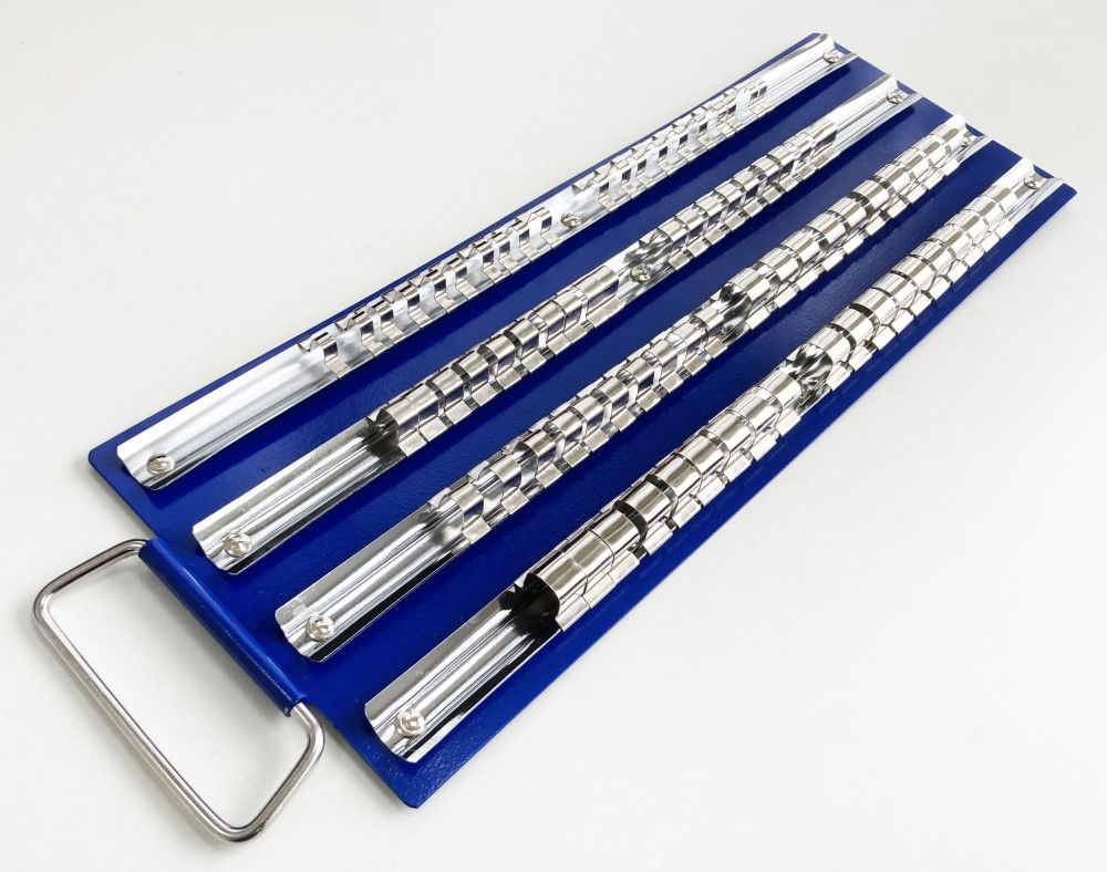 SOCKET TRAY 80 CLIP METAL WITH FIXED RAILS 1/4 3/8 1/2 - TOOLZONE KDPSS001 thumbnail 2