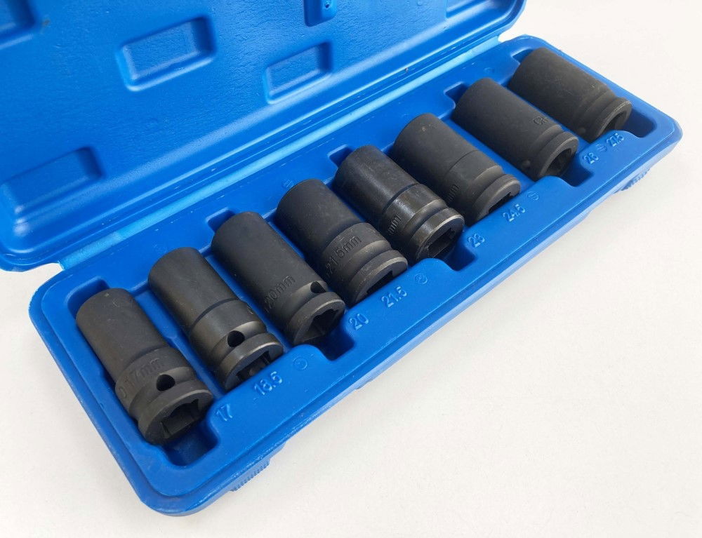 IMPACT NUT WHEEL LOCK REMOVER SET 1/2 DR 8pc 17-27.5mm CHROME MOLYBDENUM - TOOLZONE KDPSS002 thumbnail 6