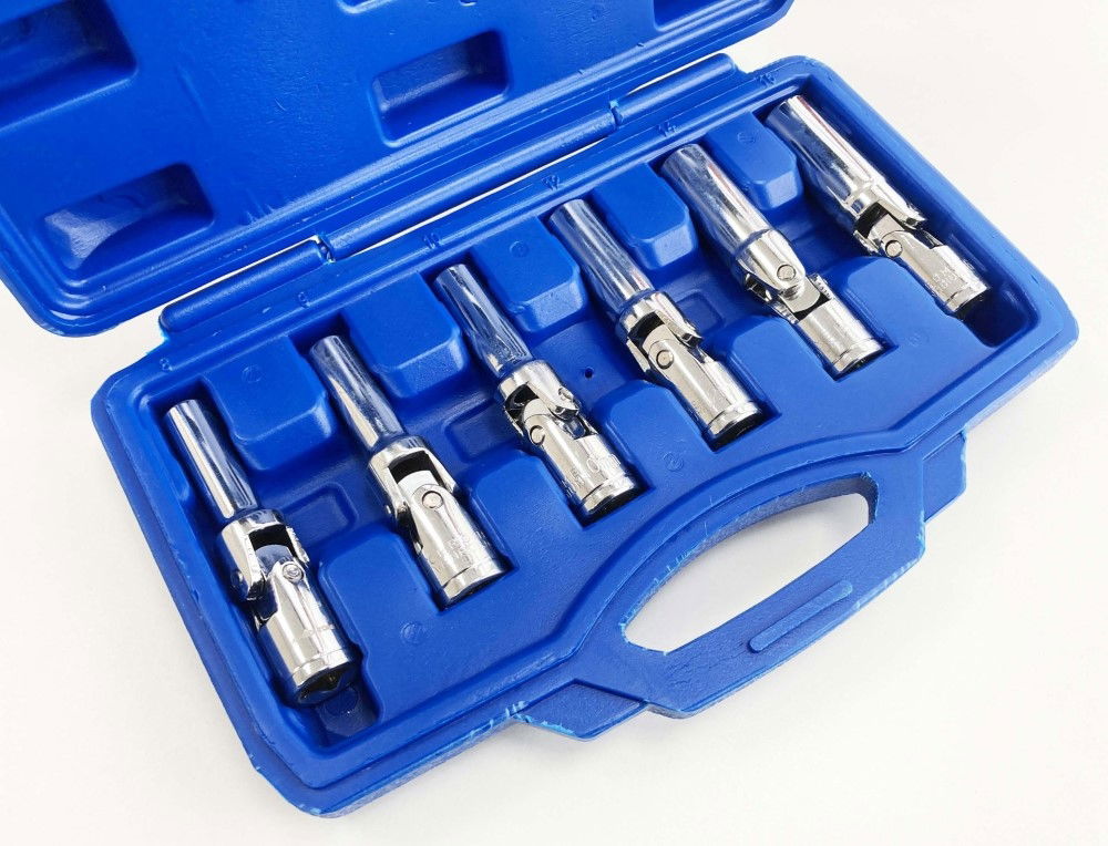 GLOW PLUG SOCKET SET 3/8 DRIVE 6pc 8-16mm 85mm UNIVERSAL JOINT - TOOLZONE KDPSS011 thumbnail 5