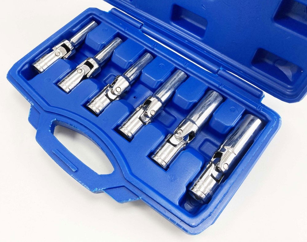 GLOW PLUG SOCKET SET 3/8 DRIVE 6pc 8-16mm 85mm UNIVERSAL JOINT - TOOLZONE KDPSS011 thumbnail 6