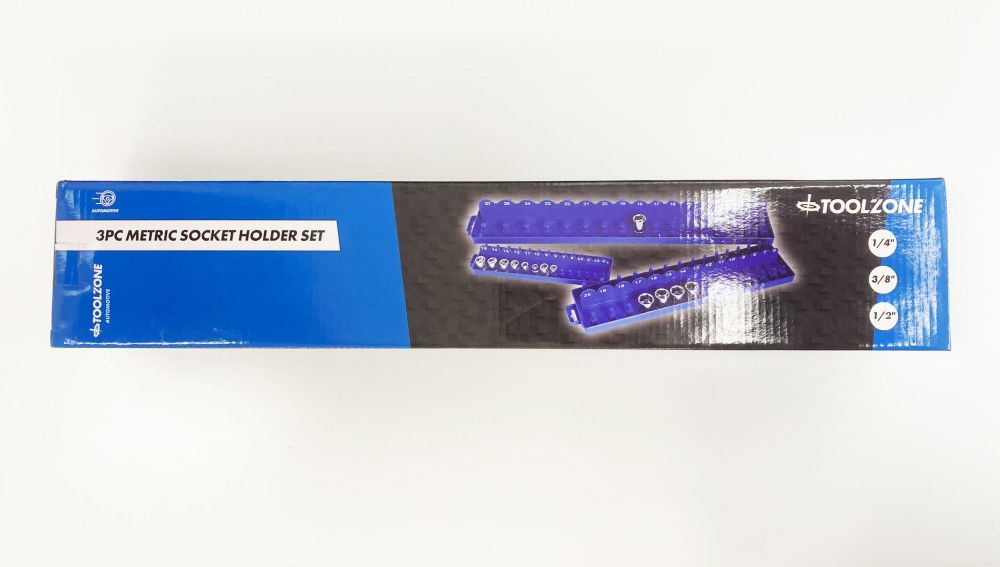 SOCKET HOLDER SET 3pc ABS PLASTIC 1/4 3/8 1/2 DRIVE METRIC MARKED - TOOLZONE KDPSS013 thumbnail 2