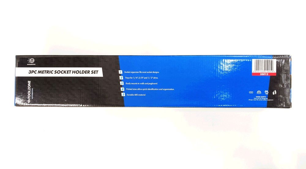 SOCKET HOLDER SET 3pc ABS PLASTIC 1/4 3/8 1/2 DRIVE METRIC MARKED - TOOLZONE KDPSS013 thumbnail 3