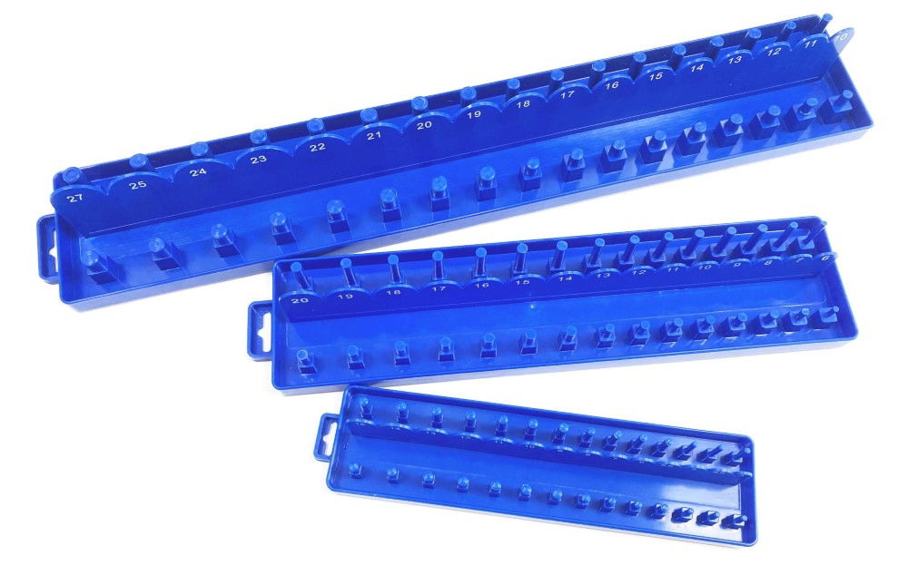 SOCKET HOLDER SET 3pc ABS PLASTIC 1/4 3/8 1/2 DRIVE METRIC MARKED - TOOLZONE KDPSS013 thumbnail 5