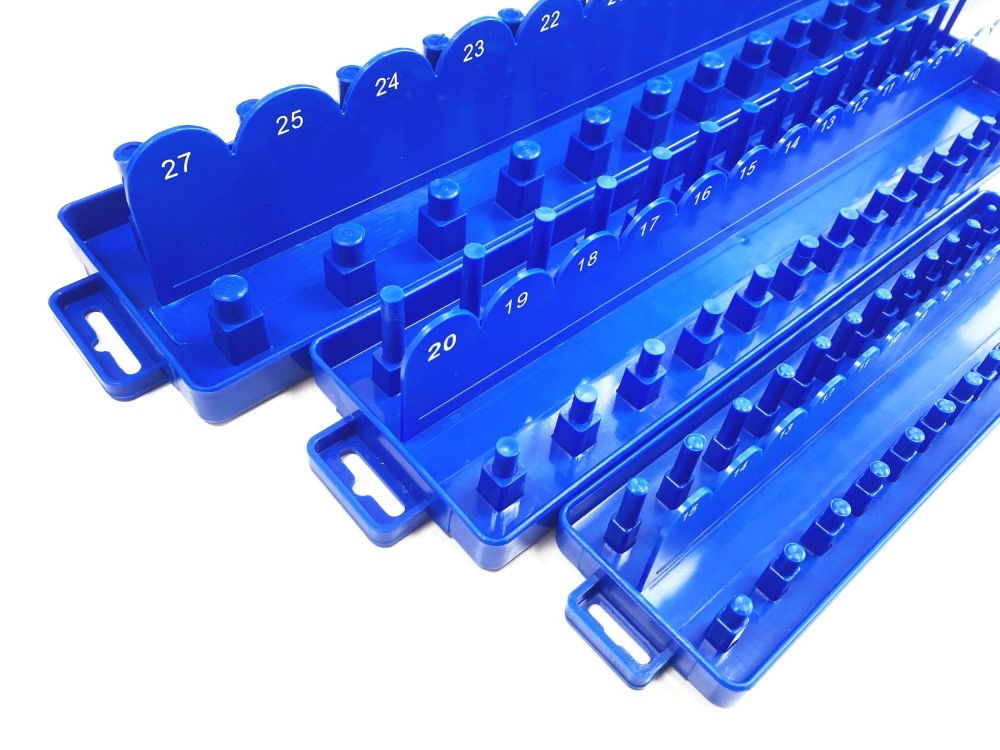 SOCKET HOLDER SET 3pc ABS PLASTIC 1/4 3/8 1/2 DRIVE METRIC MARKED - TOOLZONE KDPSS013 thumbnail 6