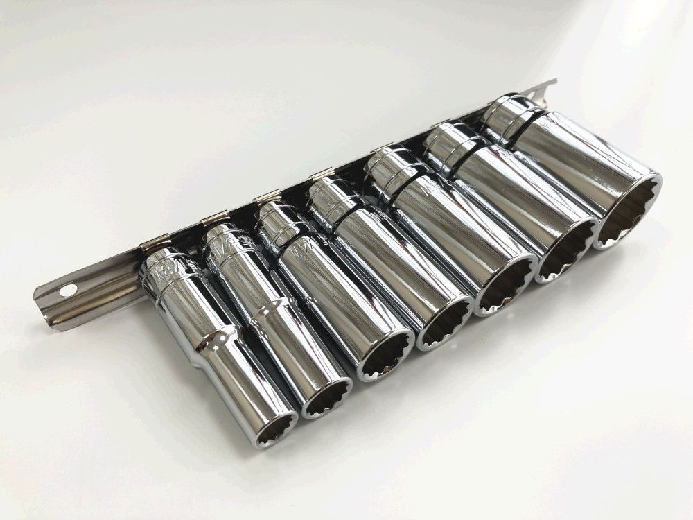 DEEP SOCKET SET 3/8 DRIVE 7pc WHITWORTH 1/8-1/2WW CRV ON RAIL - TOOLZONE KDPSS019 thumbnail 3