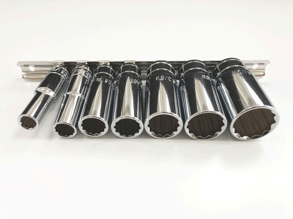 DEEP SOCKET SET 3/8 DRIVE 7pc WHITWORTH 1/8-1/2WW CRV ON RAIL - TOOLZONE KDPSS019 thumbnail 4