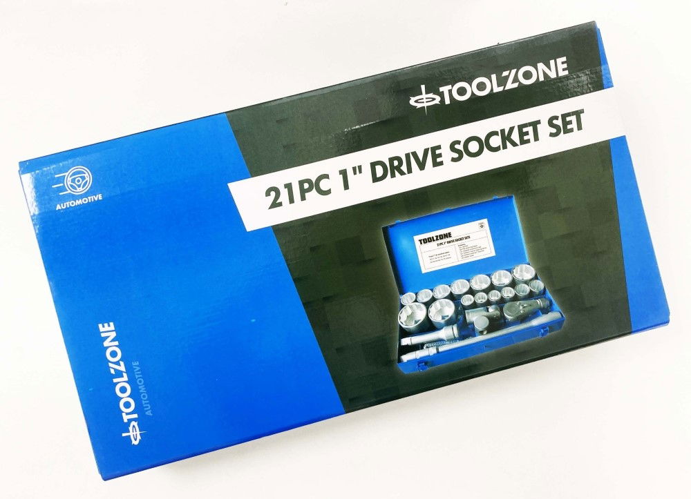 SOCKET SET 1 DRIVE 21pc 30-80mm WITH ACCESSORIES IN METAL CASE - TOOLZONE KDPSS020 thumbnail 3
