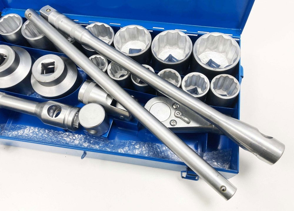 SOCKET SET 1 DRIVE 21pc 30-80mm WITH ACCESSORIES IN METAL CASE - TOOLZONE KDPSS020 thumbnail 8