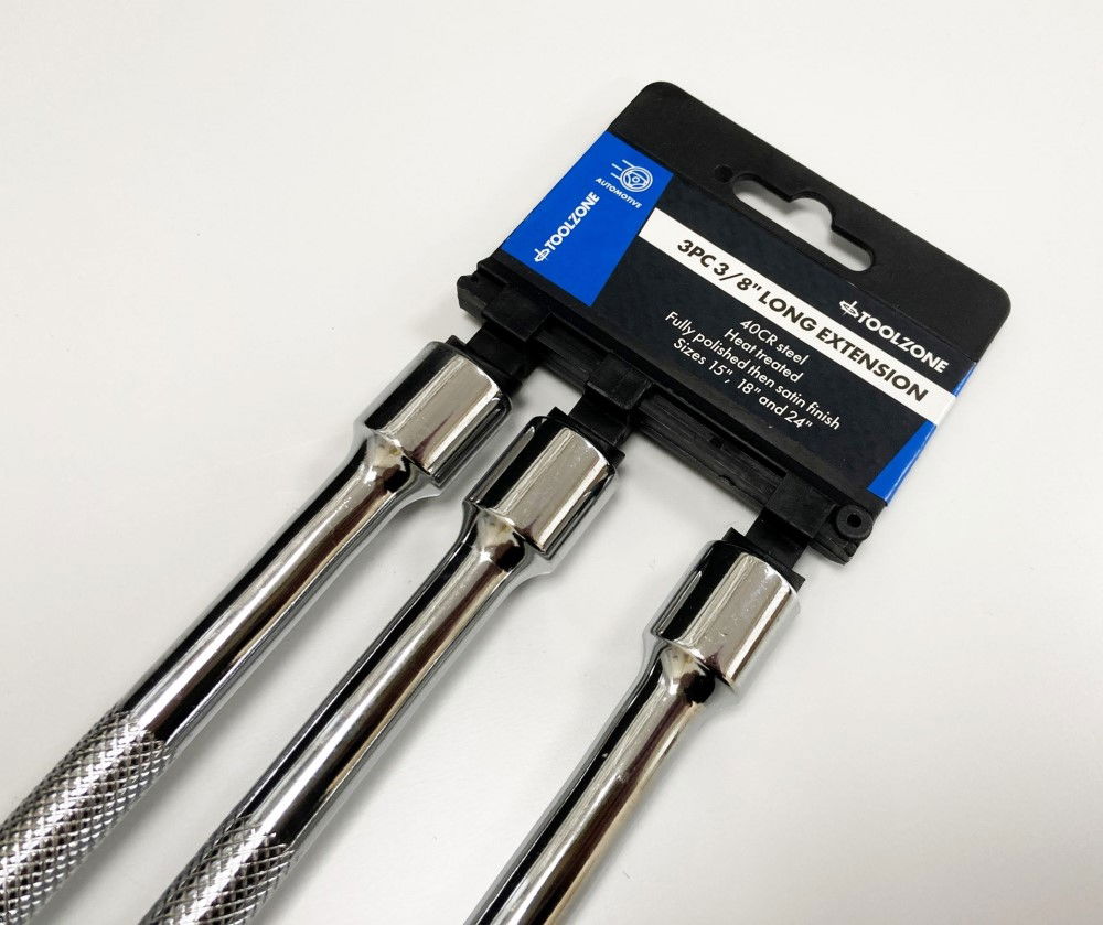 EXTENSION BAR SET 3/8 DRIVE 3pc 375mm 450mm 600mm 40CR STEEL - TOOLZONE KDPSS022 thumbnail 4