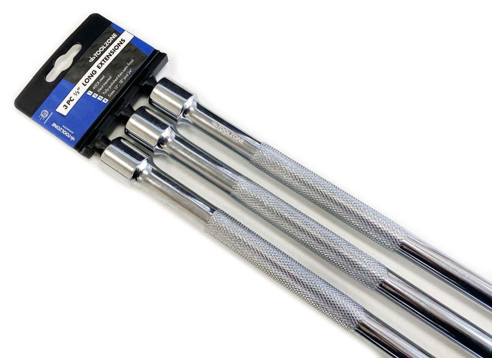 EXTENSION BAR SET 1/2 DRIVE 3pc 375mm 450mm 600mm 40CR STEEL - TOOLZONE KDPSS023 thumbnail 3