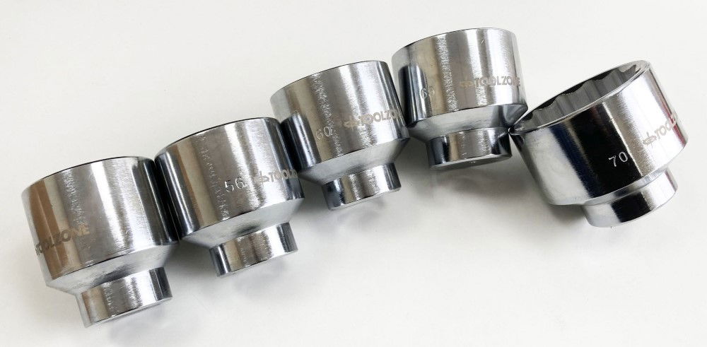 SOCKET SET 3/4 DRIVE 5pc 55mm 56mm 60mm 65mm 70mm CRV SINGLE HEX - TOOLZONE KDPSS028 thumbnail 5