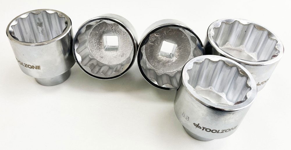 SOCKET SET 3/4 DRIVE 5pc 55mm 56mm 60mm 65mm 70mm CRV SINGLE HEX - TOOLZONE KDPSS028 thumbnail 6