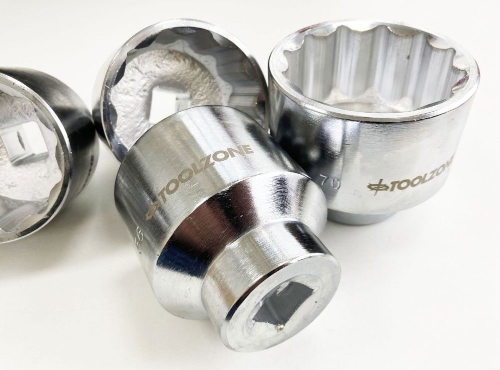 SOCKET SET 3/4 DRIVE 5pc 55mm 56mm 60mm 65mm 70mm CRV SINGLE HEX - TOOLZONE KDPSS028 thumbnail 7
