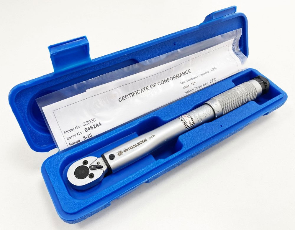 TORQUE WRENCH 3/8 DRIVE 5-25nm CALIBRATION CERTIFICATE LOCKING NUT - TOOLZONE KDPSS030 thumbnail 10