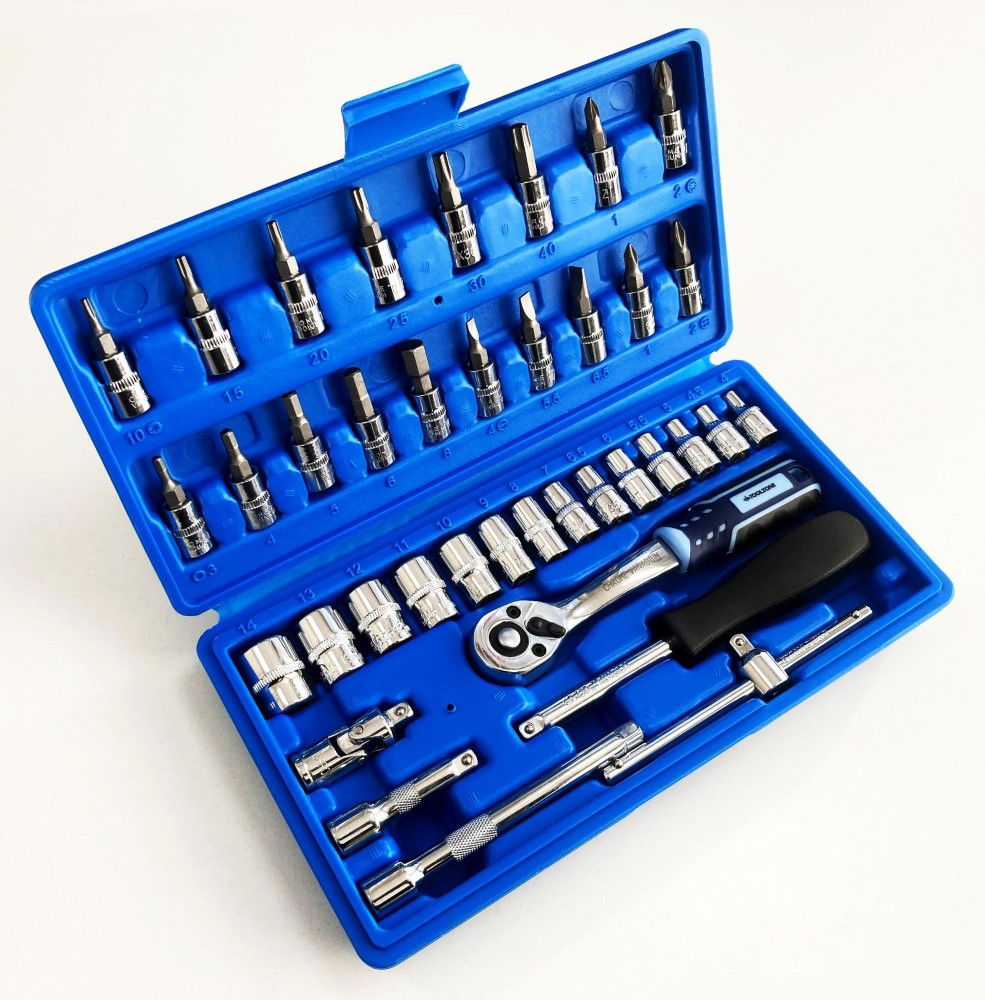 SOCKET SET 1/4 DRIVE 38pc CRV DIN3124 4-14mm PH PZ HEX STAR - TOOLZONE KDPSS032 thumbnail 10