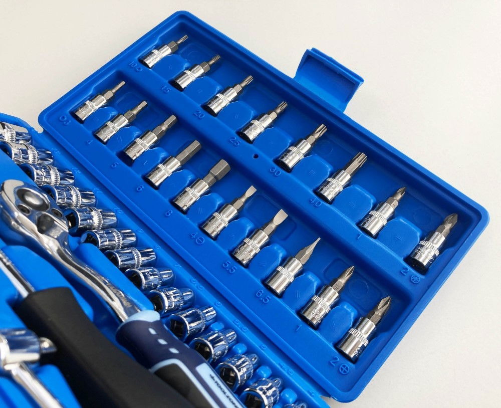 SOCKET SET 1/4 DRIVE 38pc CRV DIN3124 4-14mm PH PZ HEX STAR - TOOLZONE KDPSS032 thumbnail 9
