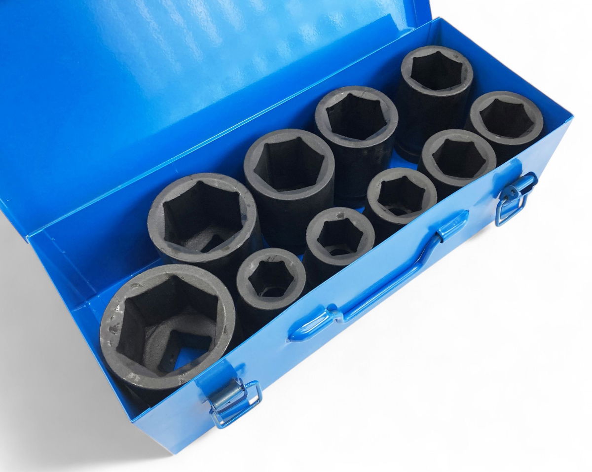 IMPACT SOCKET SET 1 DRIVE DEEP 10pc 22-50mm CHROME MOLYBDENUM - TOOLZONE KDPSS033 thumbnail 4