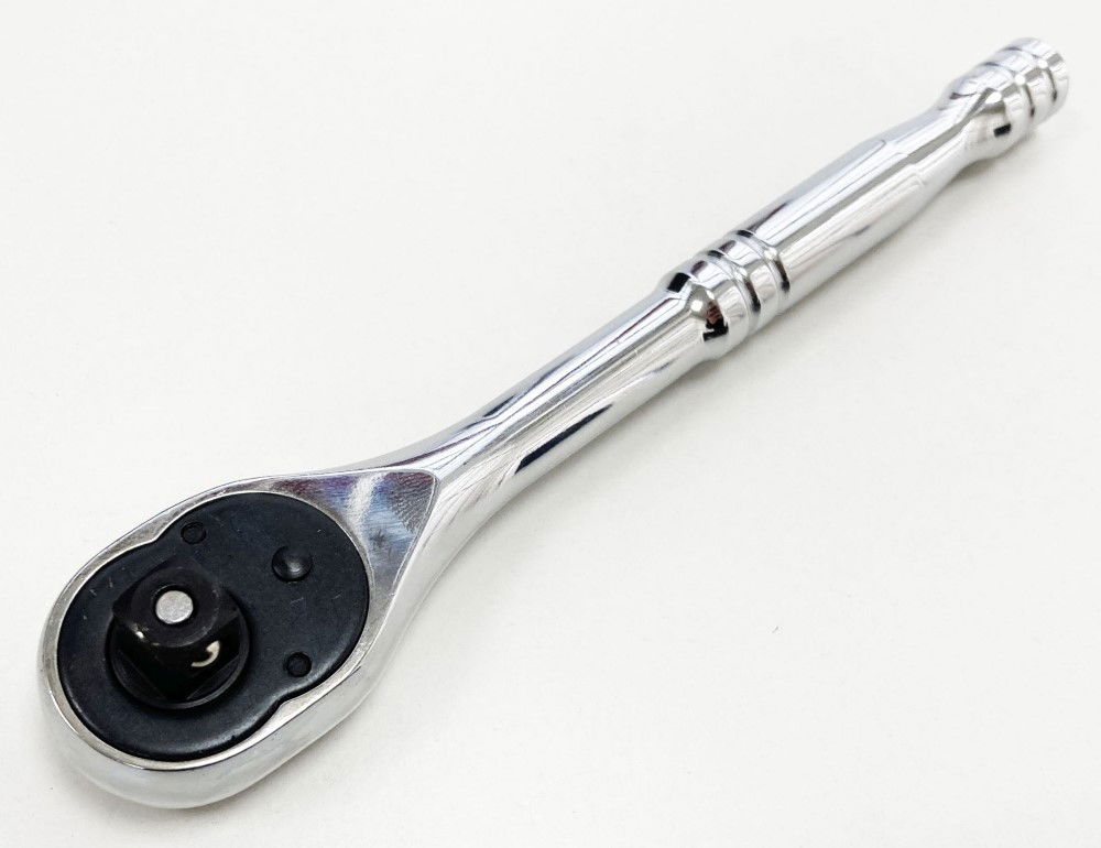 RATCHET HANDLE 3/8 DRIVE PROFESSIONAL POLISHED 200mm CRV QUICK RELEASE - TOOLZONE KDPSS053 thumbnail 3