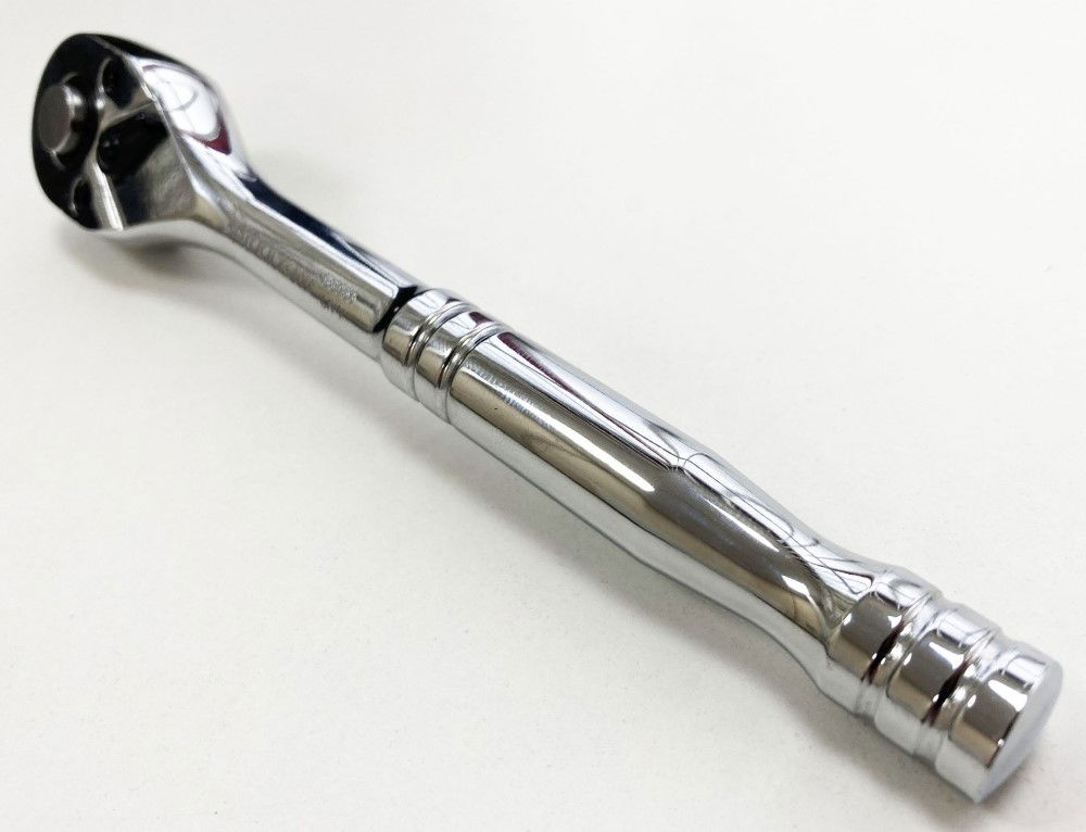 RATCHET HANDLE 3/8 DRIVE PROFESSIONAL POLISHED 200mm CRV QUICK RELEASE - TOOLZONE KDPSS053 thumbnail 5